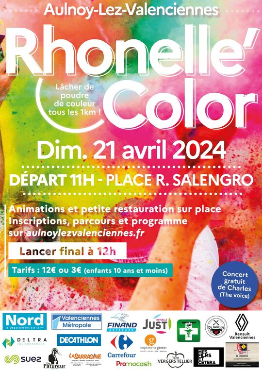 Affiche de la Rhonelle'color du dimanche 21 avril 2024 reprenant les informations sur le site. 